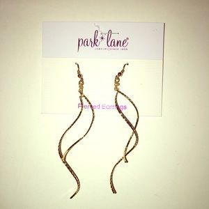 Park Lane long, gold tone earrings